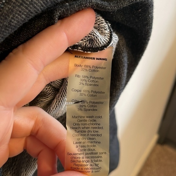 T By Alexander‎ Wang Hoodie Sweatshirt Women’s Size Medium Black and White - Picture 7 of 7